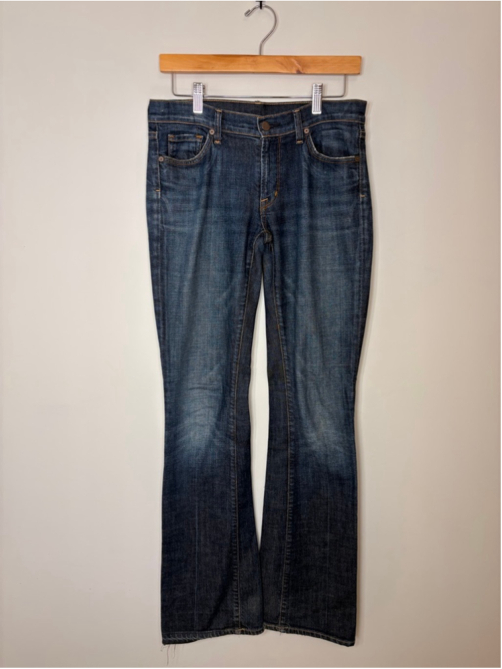Citizens of Humanity Jeans Womens 6 Low Rise Flare Bootcut Raw Hem USA